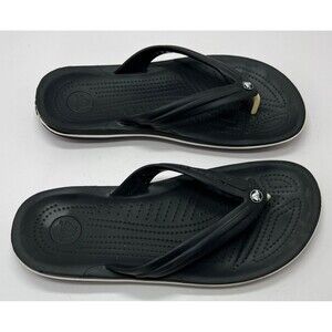 Crocs Unisex Crocband Flip Flop Sandal Black  US Men 8 Women 10